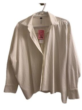 Women's Cream Eyelet Button-Up Jacket
